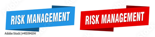 risk management banner. risk management ribbon label sign set