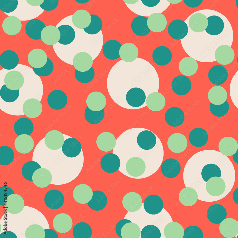 Seamless background pattern with various colored circles. Seamless background pattern with various colored circles.