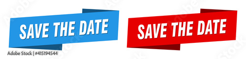 save the date banner. save the date ribbon label sign set