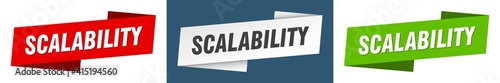 scalability banner. scalability ribbon label sign set