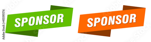 sponsor banner. sponsor ribbon label sign set