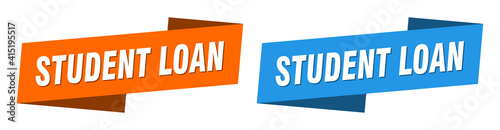 student loan banner. student loan ribbon label sign set