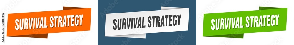 survival strategy banner. survival strategy ribbon label sign set survival strategy banner. survival strategy ribbon label sign set