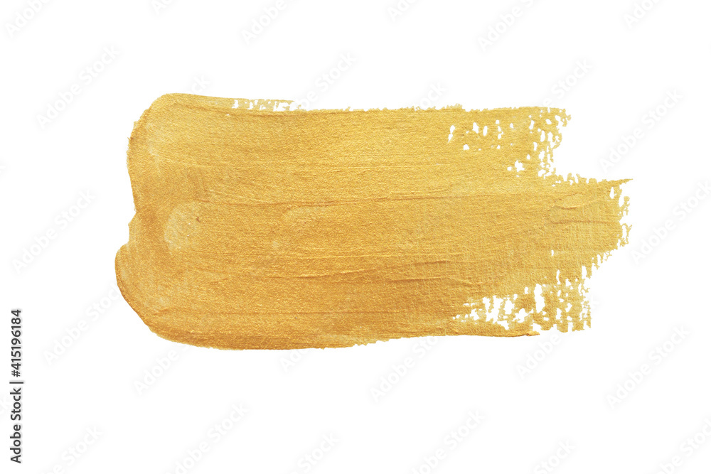 Gold paint stroke set. Gold brush abstract art illustration. Gold