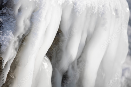 Photography Closeup shot of frozen icicles and snow in Humber Bay Park, Toronto