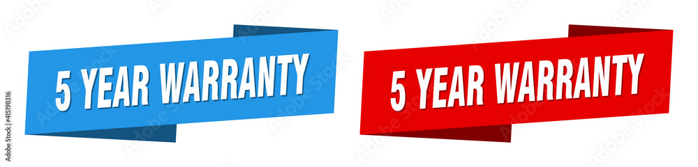 5 year warranty banner. 5 year warranty ribbon label sign set 5 year warranty banner. 5 year warranty ribbon label sign set