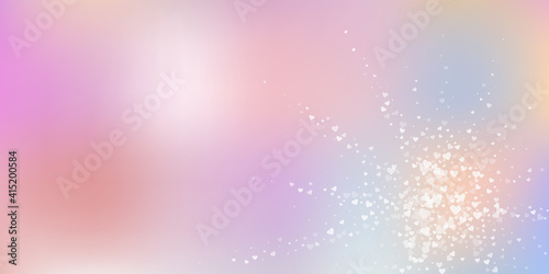 White heart love confettis. Valentine's day explos