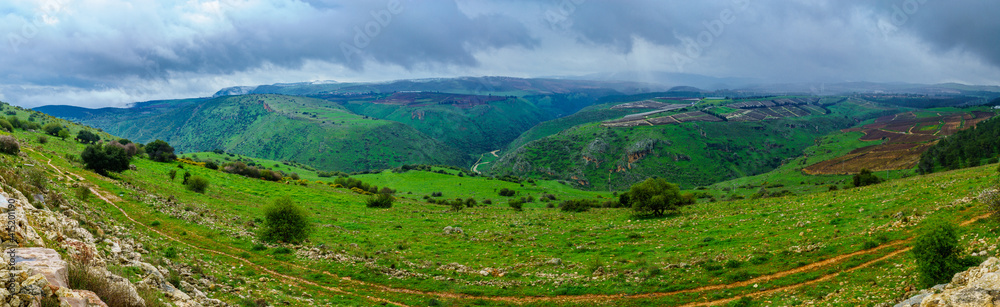 Panoramic view of the Dishon valley, Upper Galilee