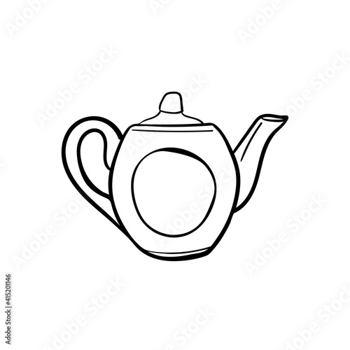 outline teapot for infuser isolated on white background vector illustration