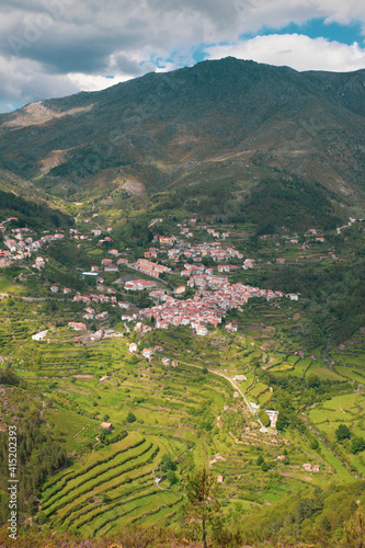 Vista panoramica da vila de Loriga, Serra da Estrela. photo