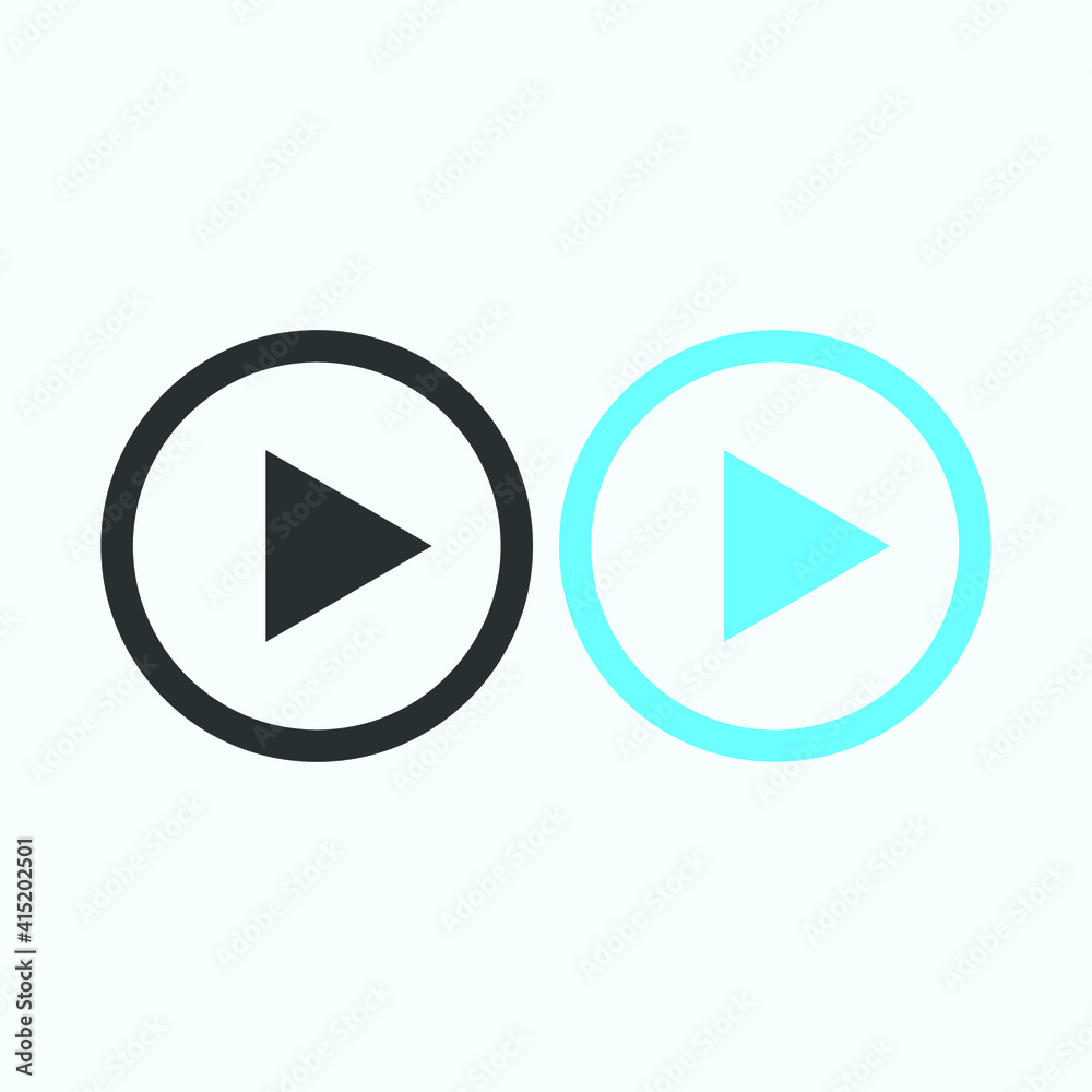 Play button icon in trendy flat style isolated on grey background. Play symbol for your web site design, logo, app, UI. Vector illustration Play button icon in trendy flat style isolated on grey background. Play symbol for your web site design, logo, app, UI. Vector illustration