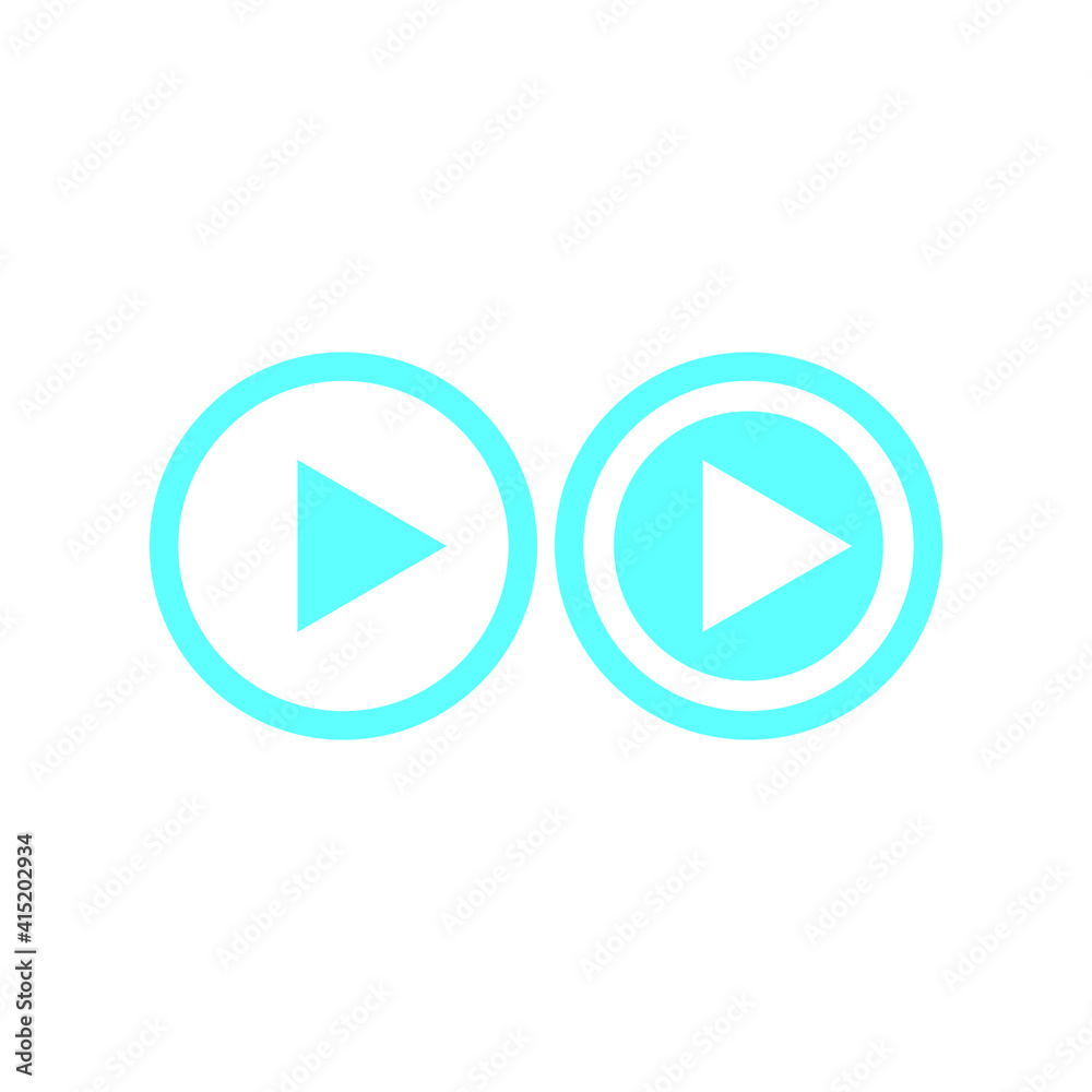 Play button icon in trendy flat style isolated on grey background. Play symbol for your web site design, logo, app, UI. Vector illustration Play button icon in trendy flat style isolated on grey background. Play symbol for your web site design, logo, app, UI. Vector illustration