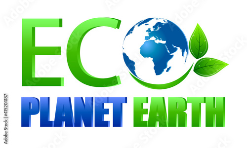 Printing house ECO PLANET EARTH, vector art illustration.