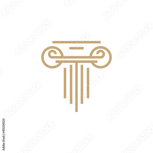 law pillar logo vector icon illustration line outline style