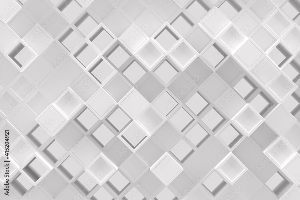 Abstract geometric pattern or background made of chaotic square surface polygons