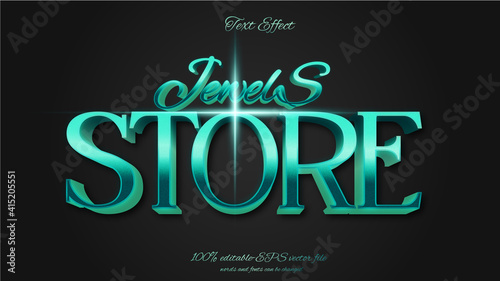 jewels store text effect design vector