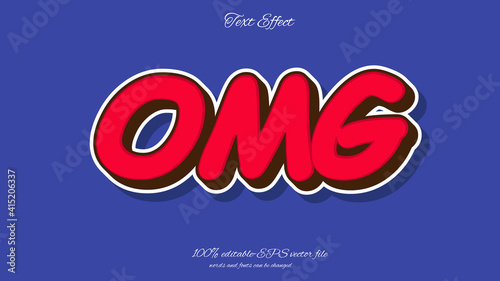 OMG text effect design vector