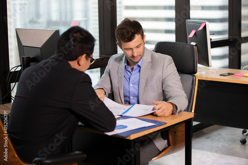 Business coworkers working together at office