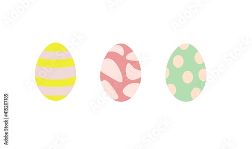 Eggs happy easter card icon logo vector cute cartoon 
