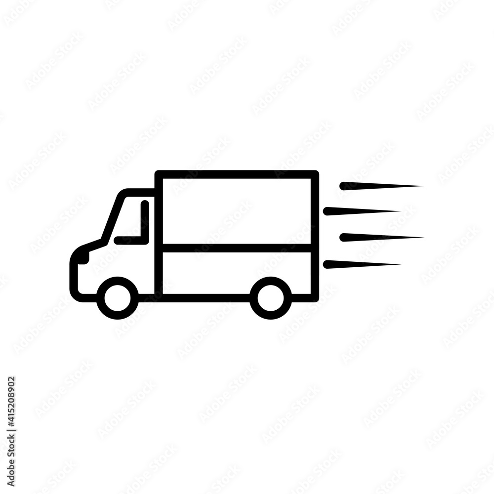 Truck delivery icon vector flat design