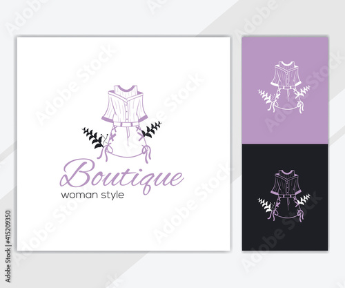 Abstract modern woman fashion logo template suitable for boutique