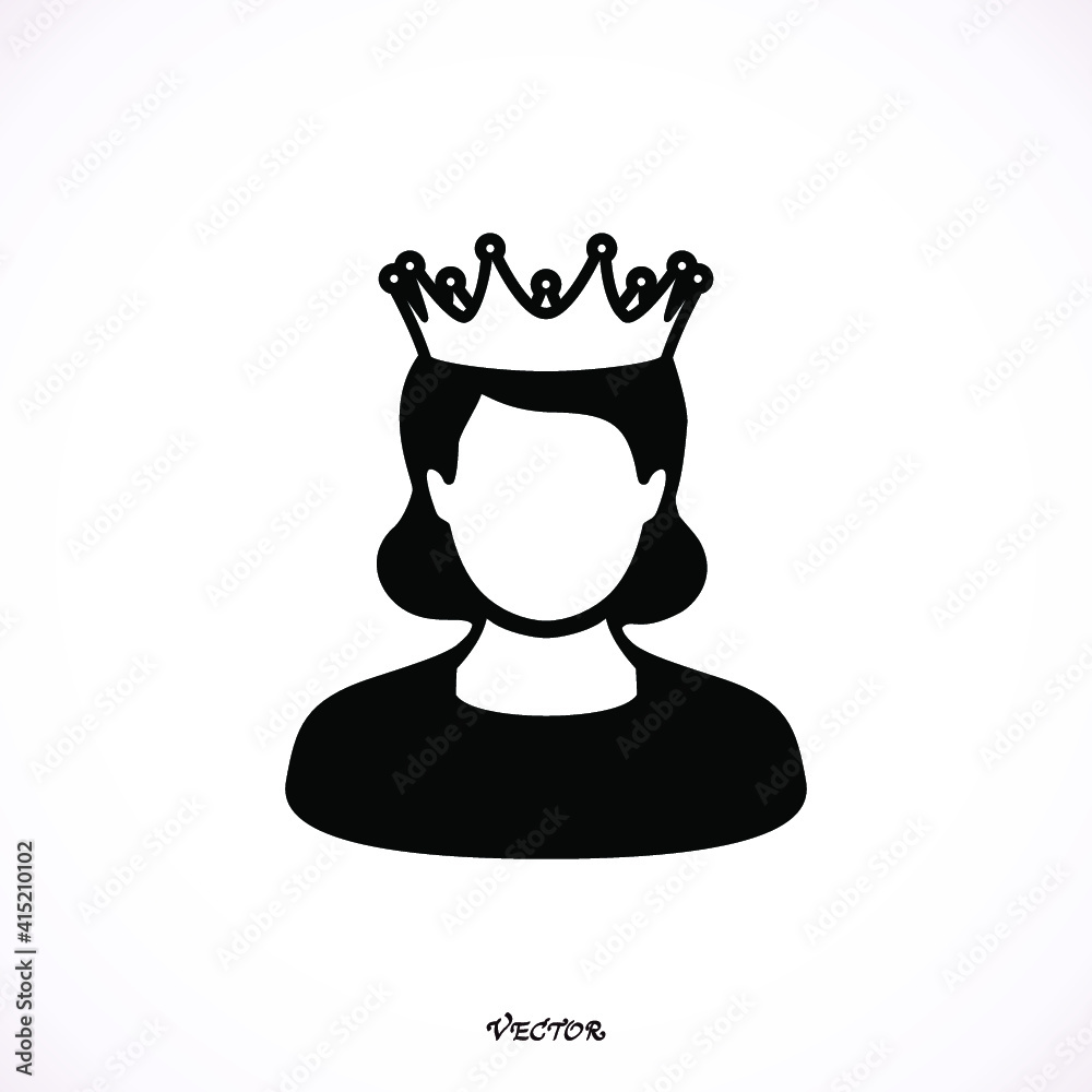 queen icon in simple style on a white background vector illustration queen icon in simple style on a white background vector illustration