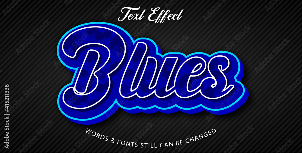 Blues editable text effect
