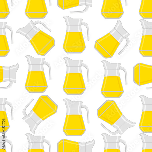 Illustration on theme big colored lemonade in glass jug
