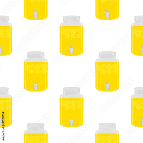 Illustration on theme big colored lemonade in lemon jug