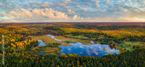 Autumn Sunset over the Bond Falls Flowage Scenic Site - Michigan Upper Peninsula - - Ottawa National Forest