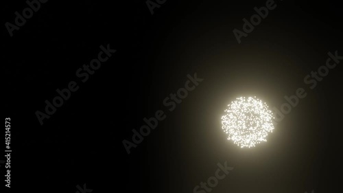 animation of  fireworks, simple design, dark background