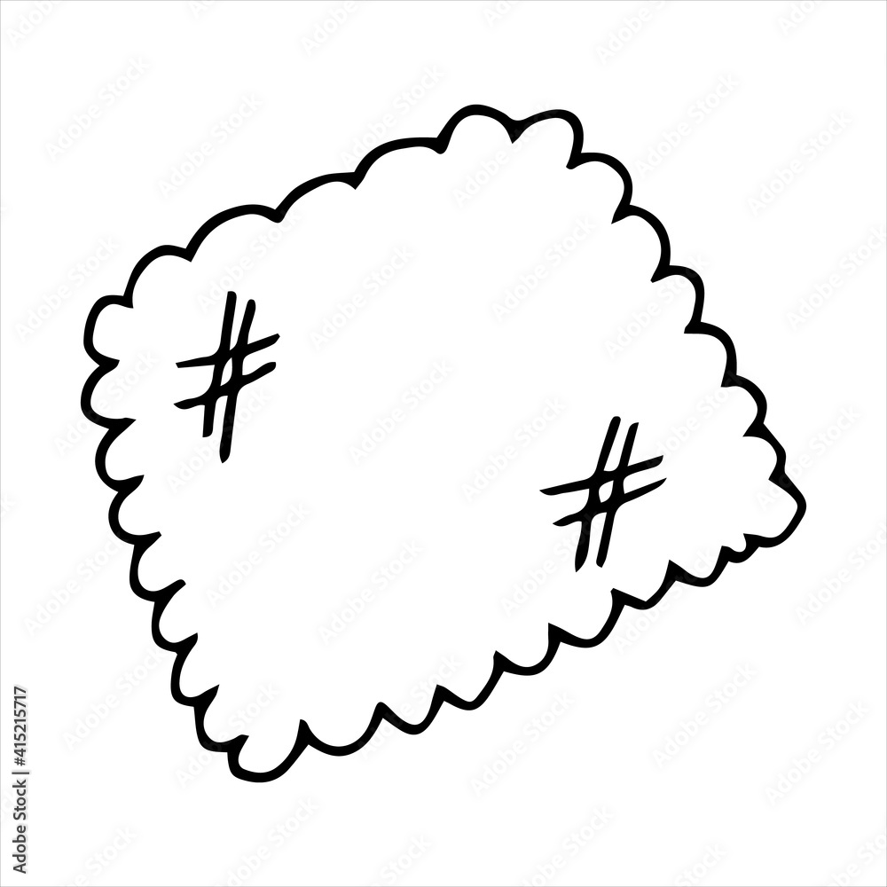 Hand drawn dust rag for clean isolated on a white background. Dust rag sketch illustration for print, web, mobile and infographics. Doodle style. Vector object for house cleaning tools, floor washing Hand drawn dust rag for clean isolated on a white background. Dust rag sketch illustration for print, web, mobile and infographics. Doodle style. Vector object for house cleaning tools, floor washing