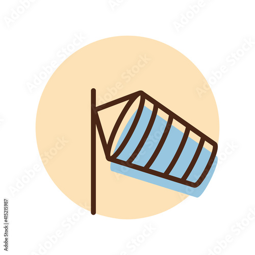 Windsocks hanging airport vector icon