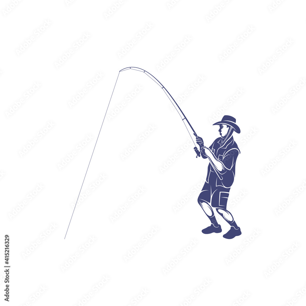 Obraz premium Angler design vector illustration, Creative Angler logo design concepts template, icon symbol