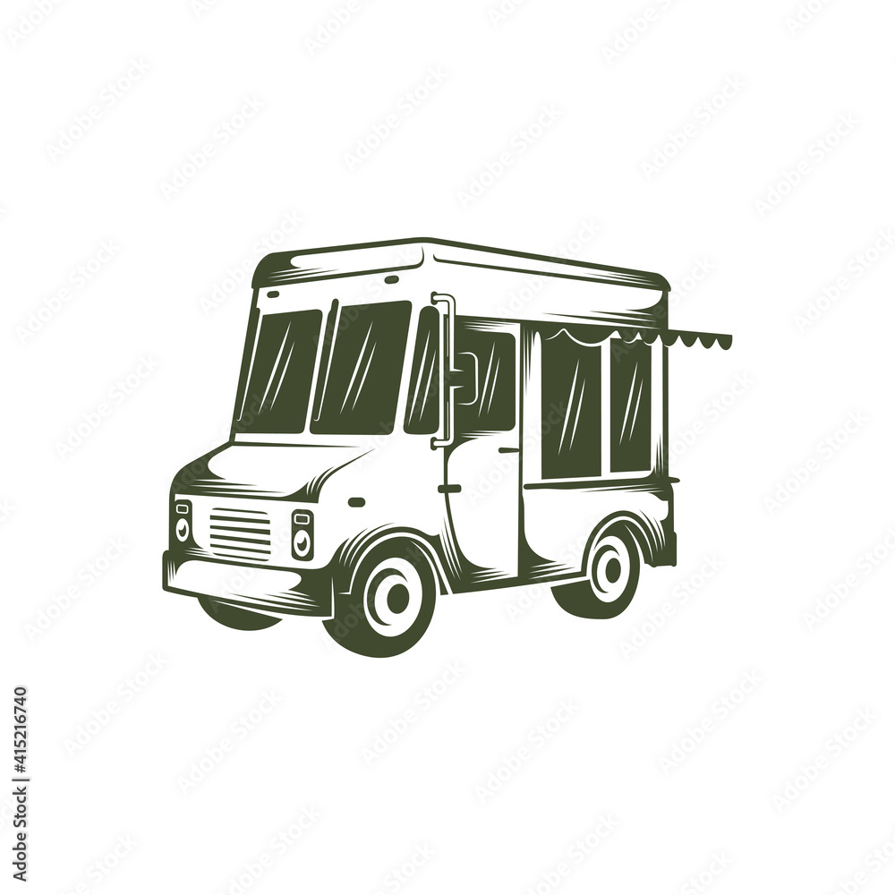 Food truck design vector illustration, Creative Food truck logo design concepts template, icon symbol Food truck design vector illustration, Creative Food truck logo design concepts template, icon symbol