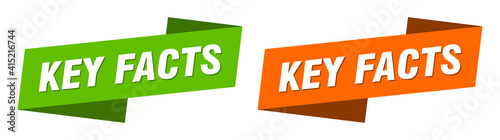 key facts banner. key facts ribbon label sign set