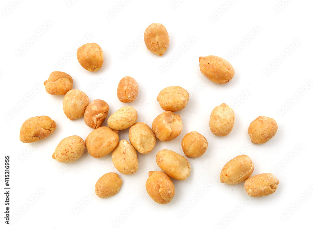 Processed peanuts isolated on white background Processed peanuts isolated on white background
