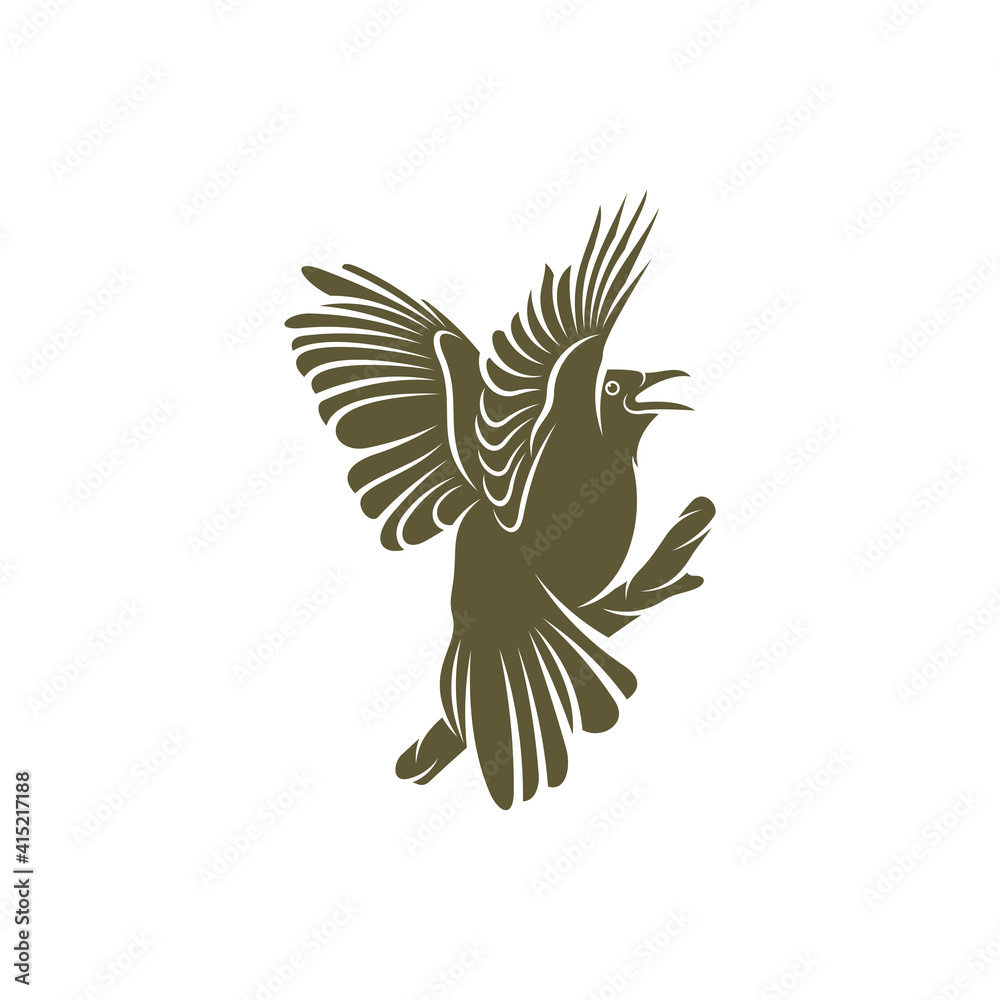 Obraz premium Himalayan Bulbul bird design vector illustration, Creative Himalayan Bulbul bird logo design concepts template, icon symbol