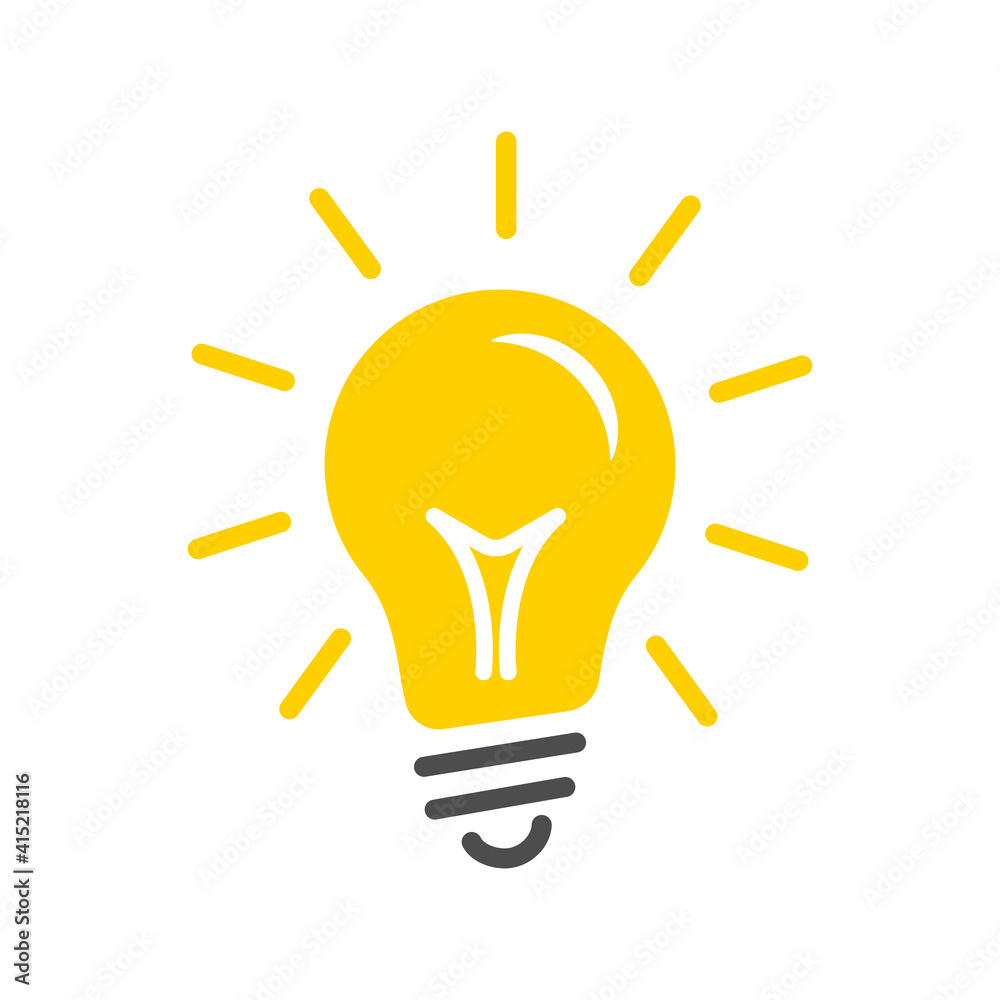 Light bulb icon in trendy flat design Light bulb icon in trendy flat design