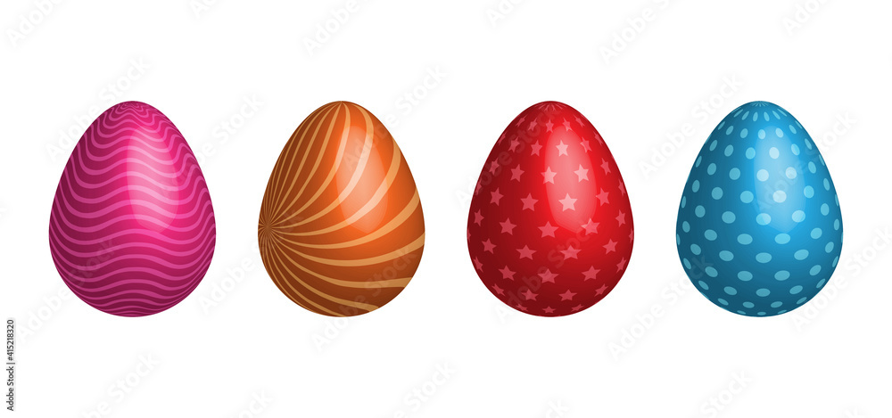 Realistic Easter egg vector design isolated on white background Realistic Easter egg vector design isolated on white background