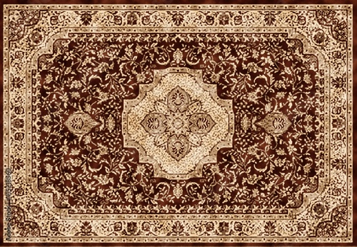 Carpet Vintage Style Tribal pattern with distressed texture and effect
