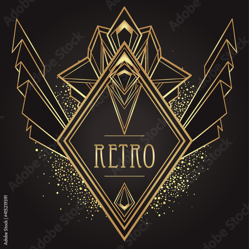 Art Deco vintage patterns and design elements. Retro party geometric background set 1920 style. Vector illustration for glamour party, thematic wedding or textile prints.