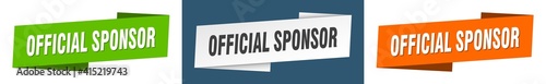 official sponsor banner. official sponsor ribbon label sign set