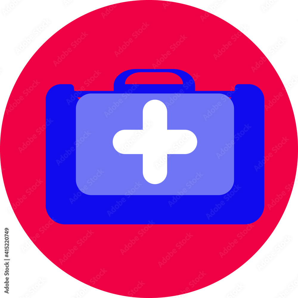 Obraz premium Medical kit icon on red background. Royalty free and fully editable. 