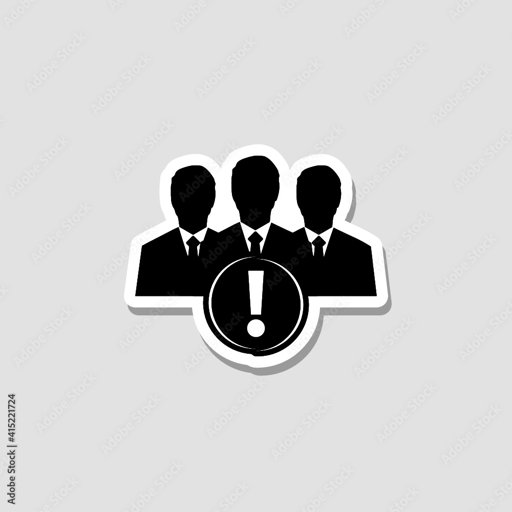 Management sticker icon with exclamation mark Management sticker icon with exclamation mark