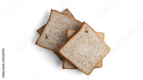 Toast, bran bread isolated on a white background.