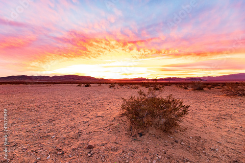 sunrise in the desert