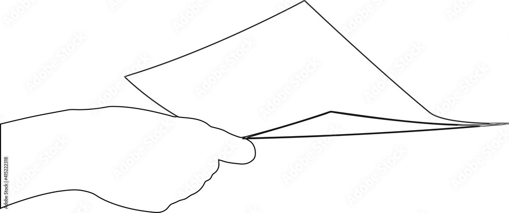 hand holds sheet of paper hand holds sheet of paper