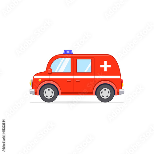 Ambulance car Cartoon illustration. Vector isolated illustration