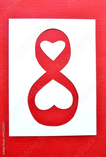 symbol, red, isolated, sign, white, icon, female, illustration, heart, love, passion, 8, font, color, shape, colorful, stencil, cute, postcard